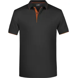 Polo-Shirt Stripe "JN728" - XL - black/orange