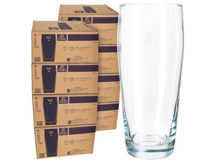 MamboCat 96er Set Willibecher 0,5 L geeicht I Biergläser aus klarem Glas mit Eichstrich I Trinkgläser für Bier, Wasser, Cocktails & Softgetränke ideal für Gastro, Bars & Restaurants