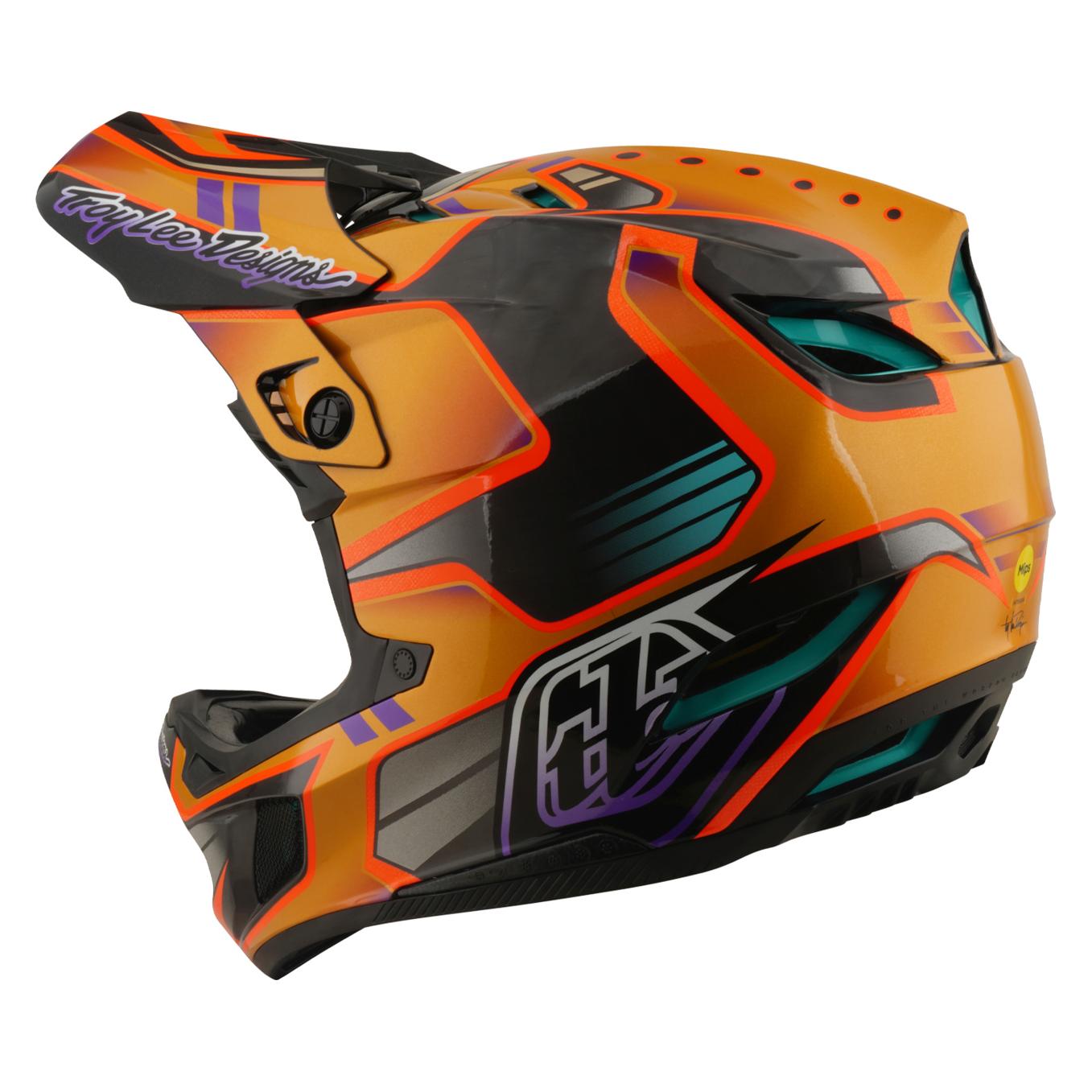 Troy Lee Designs D4 Carbon MIPS Helm, Crest, gold, L | 58-59cm (58 - 59 cm) (139017004)