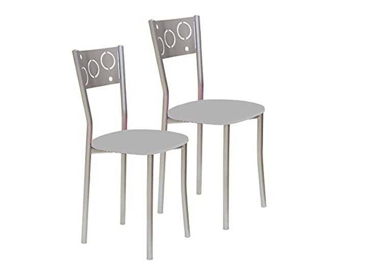 ASTIMESA SCPRGR Zwei Küchenstühle, Metall, Grau, Sitzhöhe 45 cm
