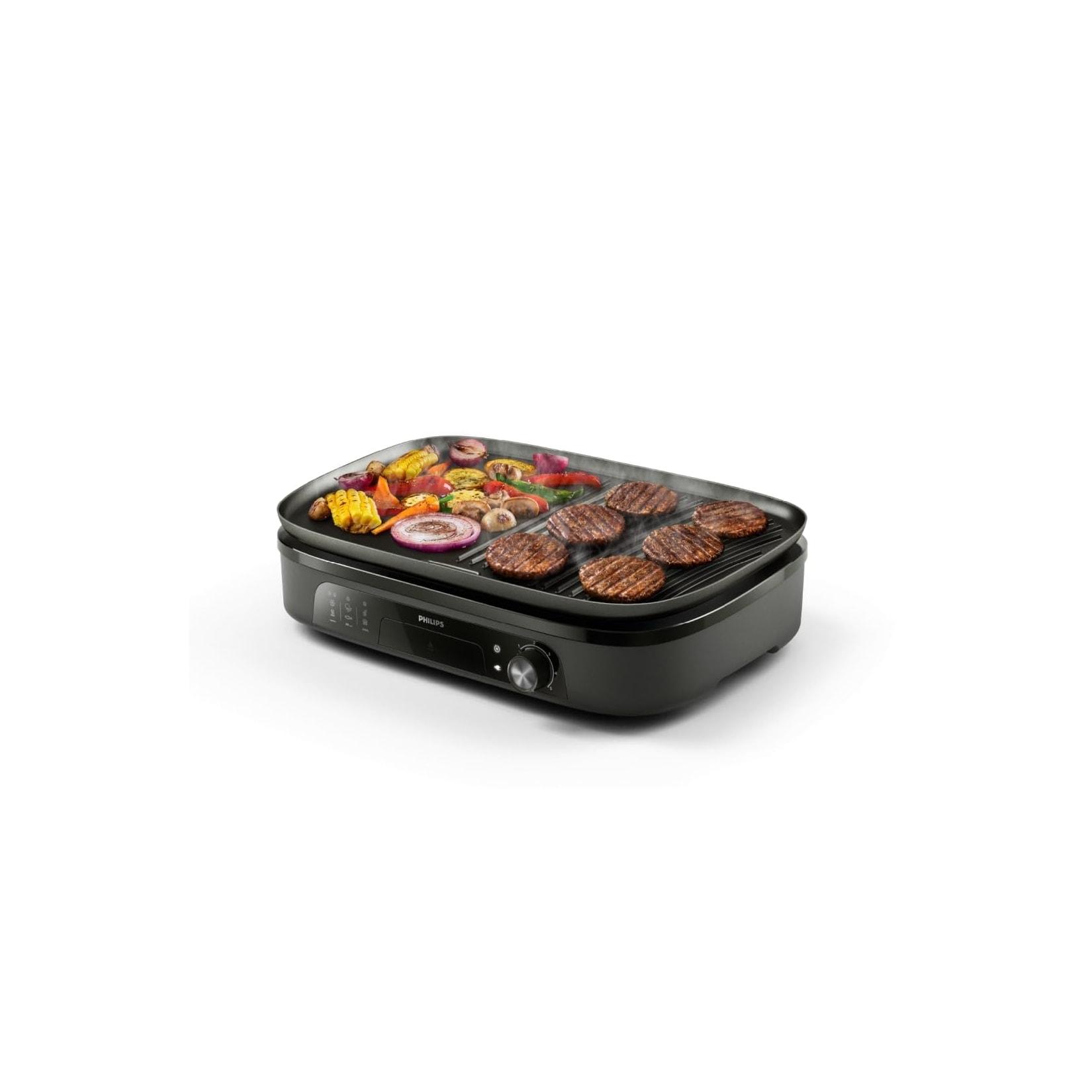 Philips HD6210/95 Tischgrill (2400 Watt, Aluminiumlegierung, Grillfläche: 1250 cm2, Fettauffangschale)