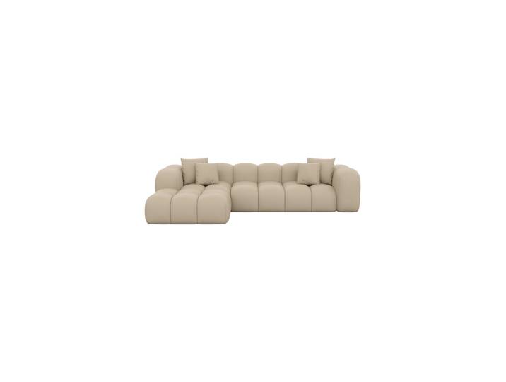 4-Sitzer Design Echtleder Ecksofa „Alba“ Echtleder Beige BLOOMINGLOFT Collection