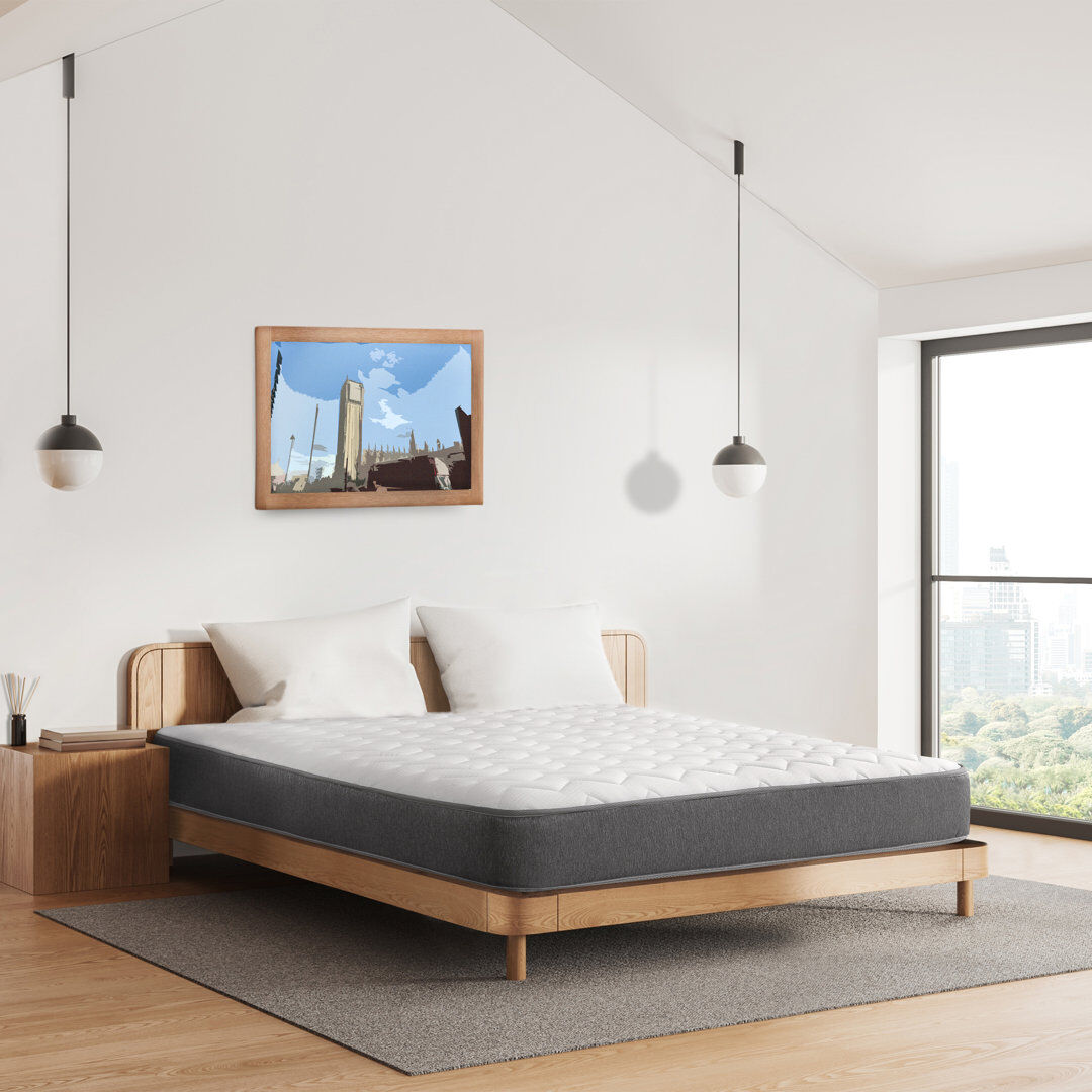 Symple Stuff Varujhan Grey Collection Cool Touch Memory Foam Mattress – Comfort & Support Small Single (2'6)