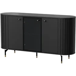 KOMMODE THIRA 150,1/81/40cm mit 3 Türen Schwarz
