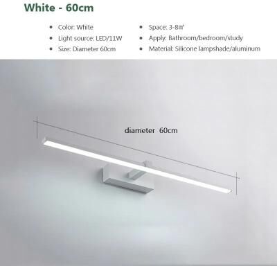 Uplift Picks LumaGlow Waterproof LED Bathroom Mirror Light white (60 Cm) tricolor Light
