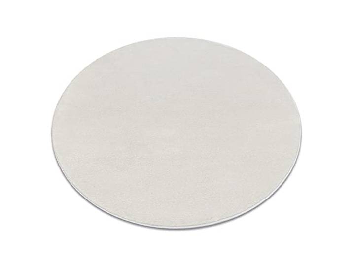 rugsx Teppich Softy Creme, runder, glatt, einfarbig, für Zimmer, Wohnzimmer, Schlafzimmer, Kreis 150 cm
