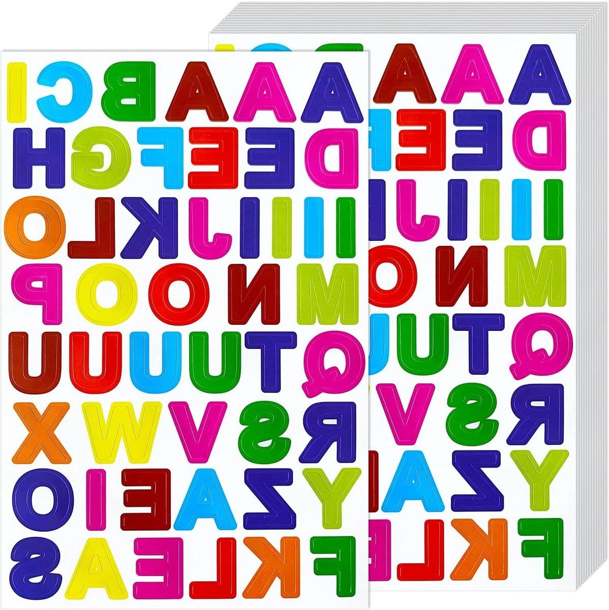 Alfabet Letterstickers Multicolor - 2880 Stuks Zelfklevende Papier Stickers voor Decoratie