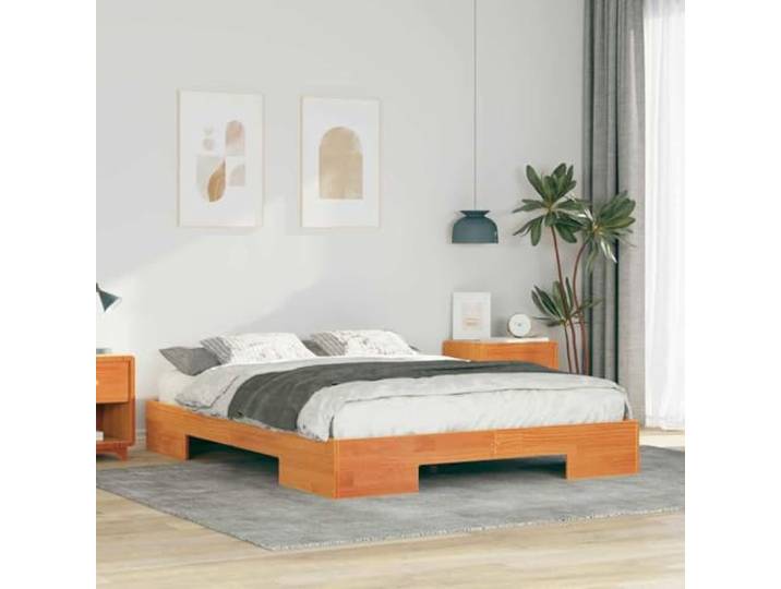 YUTAASU Bettgestell Braun 160 x 200 cm Stabile Konstruktion, Robustes Design, Einfache Montage, Pflegeleicht, Für Innenräume