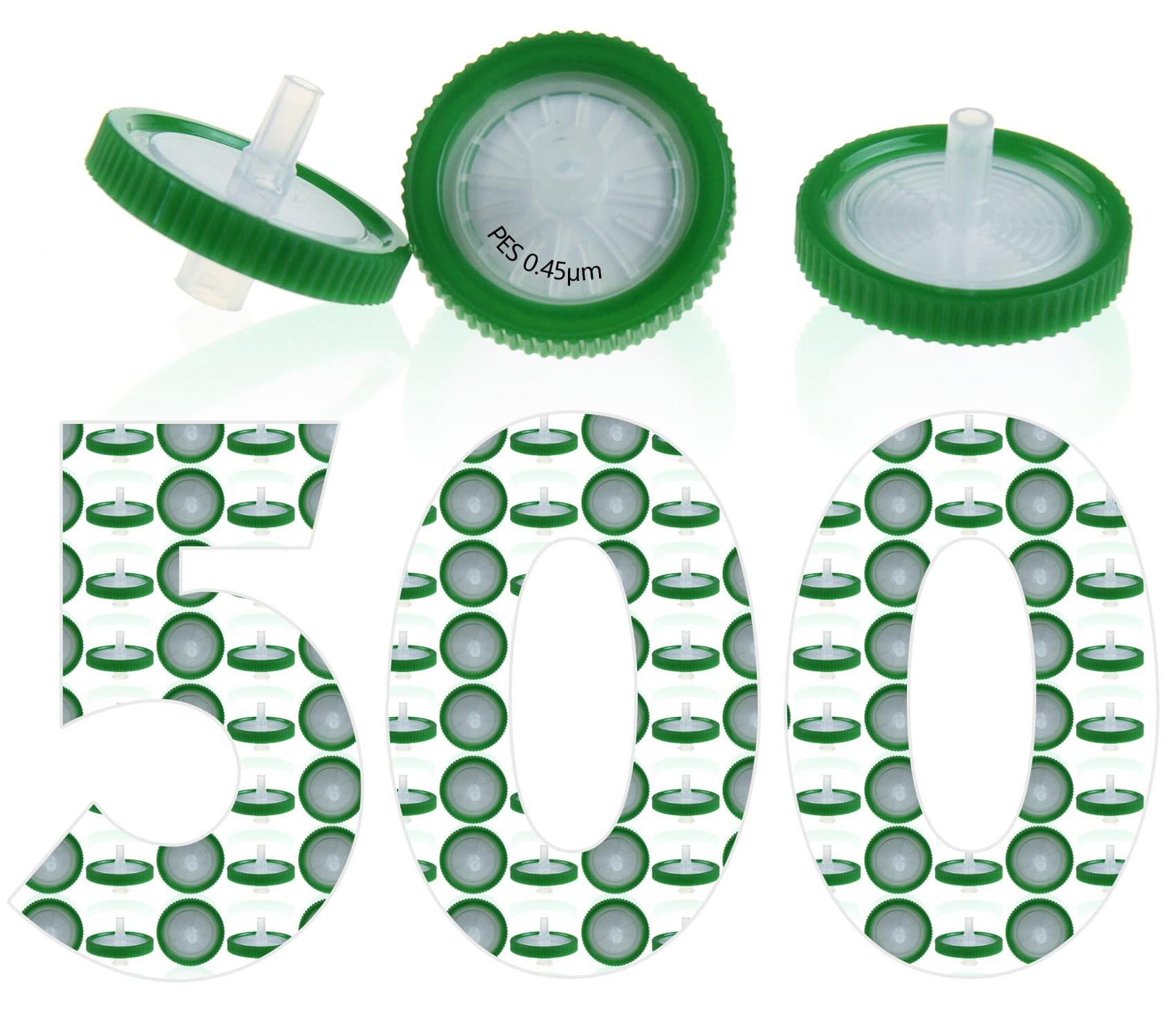 Spritzenfilter PES 25 mm 0,45 μm 500 Stück
