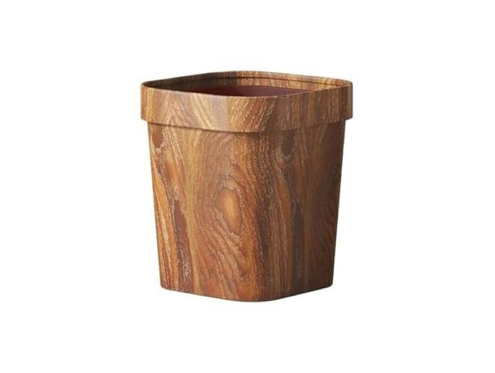 YUHANXINHESHE Mülleimer for Schlafzimmer, offener Papierkorb for Zimmer, Büro, Wohnzimmer, kleines Badezimmer, Mülleimer(Brown,Small)