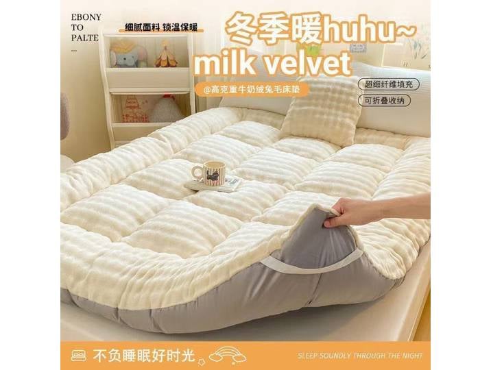 Matelas chaud et épais en fourrure de lapin, literie douce, matelas pour dortoir étudiant, lit simple pour la maison, lit double pour deux personnes