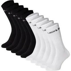JACK AND JONES JACK&JONES Kinder Tennissocken, 10er Pack - JACBASIC LOGO TENNISSOCK, Baumwollmischung, Logo, Größe 33-37 in Schwarz Schwarz