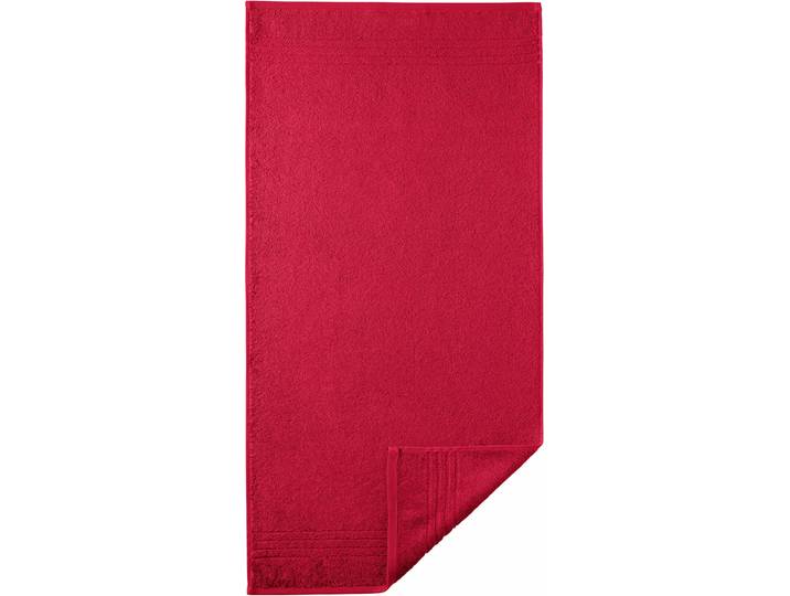 Badetücher EGERIA Madison , rot, B:70cm L:140cm, Walkfrottee, Obermaterial: 100% Baumwolle, Handtücher, Badetücher, Uni-Programm mit Streifenbordüre, reine Baumwolle