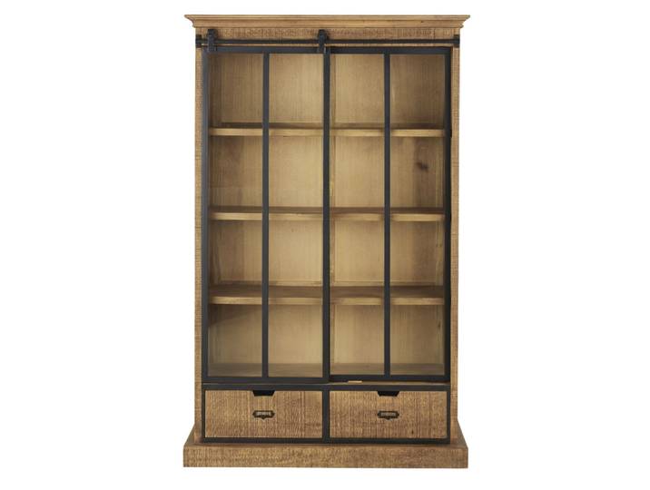 Vitrine industrielle 1 porte coulissante 2 tiroirs bicolore
