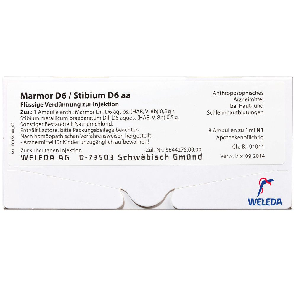 Marmor D 6/Stibium 6 aa Ampullen 8x1 ml