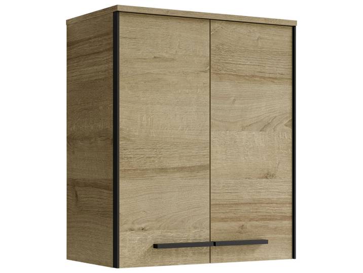 Xora Hängeschrank Xora 395, Eichefarben, Kunststoff, 2 Fächer, 60x70x33 cm, Made in Germany, Badezimmer, Badmöbel, Hängeschränke