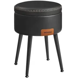VASAGLE Wohnzimmer-Hocker mit Stauraum schwarz