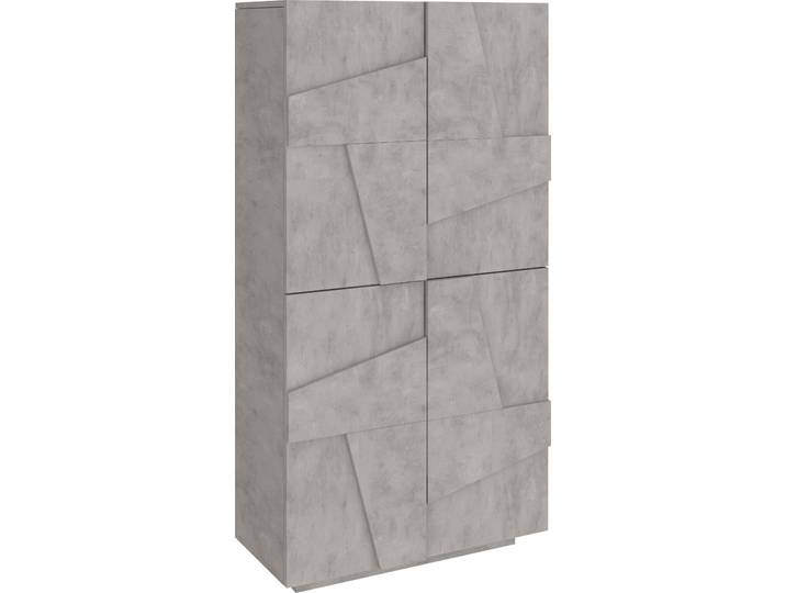 Schuhschrank HOME AFFAIRE Ping , grau (beton), B:81cm H:167,2cm T:38cm, Holzwerkstoff, Schränke, Schuhschrank