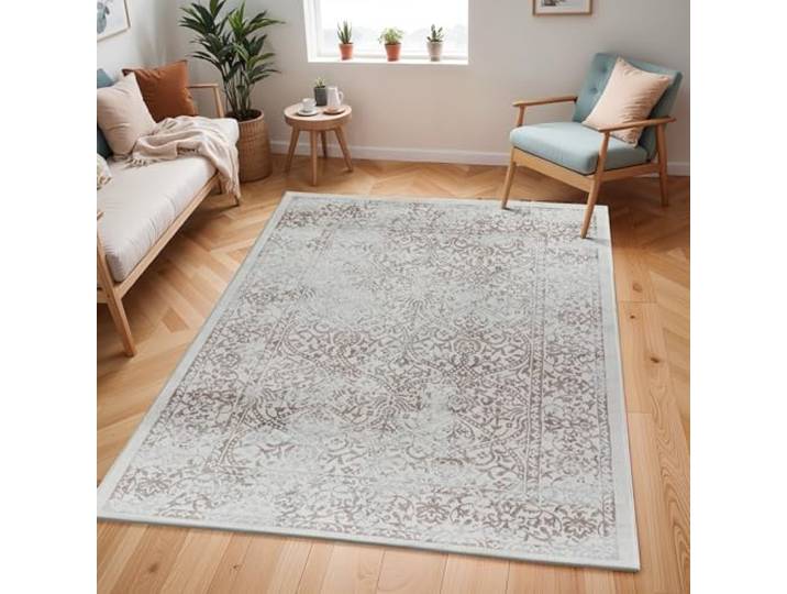 Livabliss Hazel Faro Vintage Teppich 120x170 cm – Taupe, Elfenbein