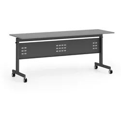 Mobiler Schreibtisch PRIMO MOBI, 180x60 cm, schwarzes Metallgestell, Graphit