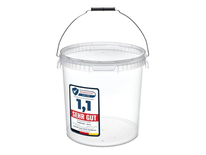 Garronda Eimer mit Deckel 20 Liter 20 Stück Aufbewahrungsbehälter GD-0072 Transparent, für die Lagerung von Lebensmitteln und chemischen Produkten, kompakter Plastikbehälter für Haushalt und Gewerbe