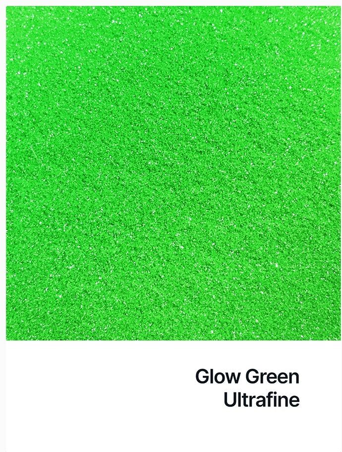 Hemway Craft Glitter 100g / 3.5oz   Glow Green   Epoxy Resin, DIY, Tumbler, Decoration - Glow Green - Ultrafine 100g