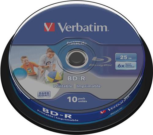 Verbatim 43804 Blu-ray BD-R Rohling 25GB 10 St. Spindel Bedruckbar