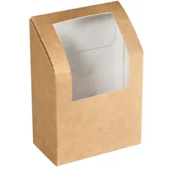 1000x DUNI Wrapbox mit PLA-Fenster 550 ml Braun ungeteilt