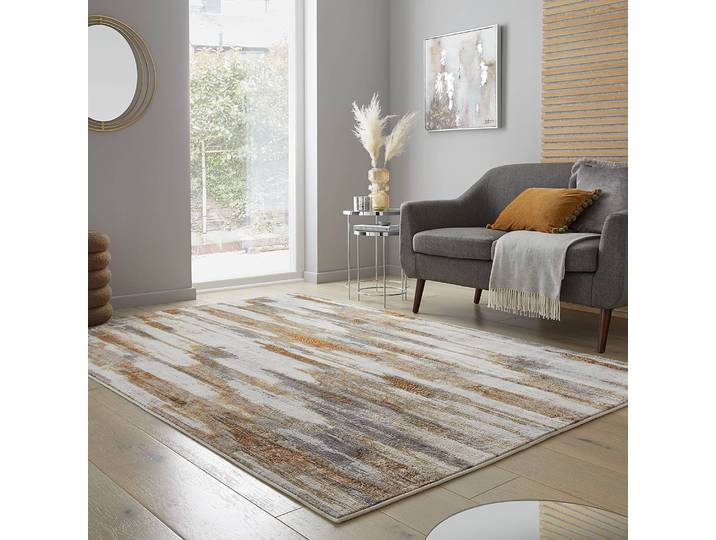 Kurzflorteppich Gleam Beige/Beige 120 x 170cm Webstoff