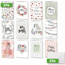 Sigel, Grusskarte + Briefpapier, Geburtstagskarten (24 Stk.)