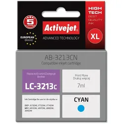 Activejet, Druckerpatrone, AB-3213CN Druckertinte für Brother Brother LC3213C Ersatz Supreme 7 ml blau (BK)