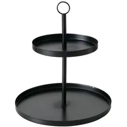 Boltze Etagere Samina aus Metall, 34 cm, Ø 30 cm, schwarz