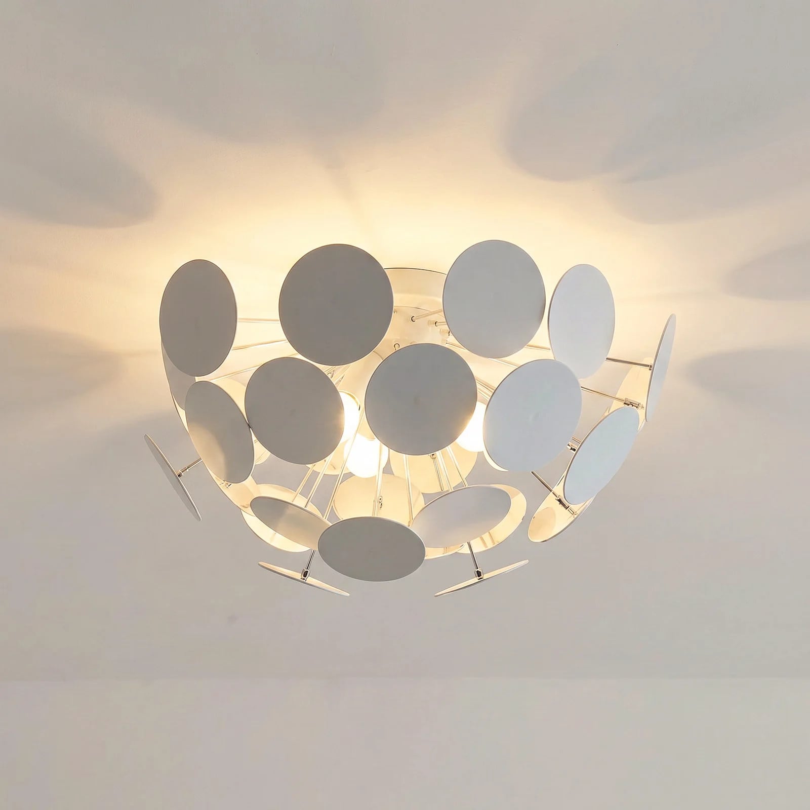 Lindby Kinan Plafondlamp - Modern - Wit/Chroom - Rond - Dimbaar