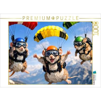 CALVENDO Puzzle Fallschirm-Abenteuer | 1000 Teile Lege-Größe 64x48cm Foto-Puzzle für glückliche Stunden