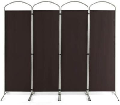 Costway 6.2Ft Folding 4-Panel Room Divider for Home Office Living Room -Brown