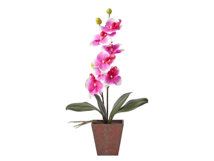 KUNSTBLUME Orchidee rosa im Deko-Topf, 48 cm