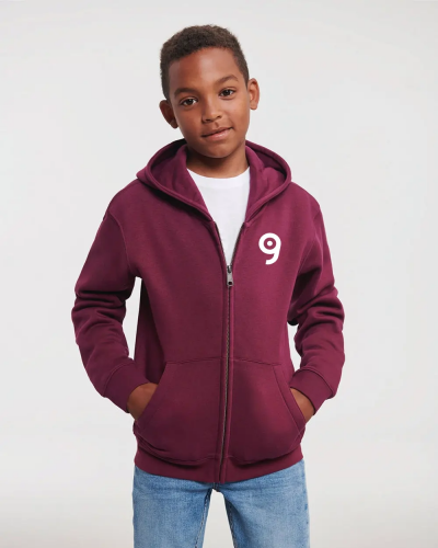 Felpa bambino Russell Authentic zip, cappuccio, cotone 80% Personalizzate o neutre Russell