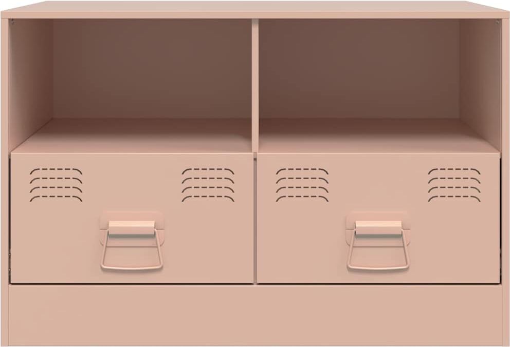 vidaXL Meubles TV 2 pcs rose 67x39x44 cm acier