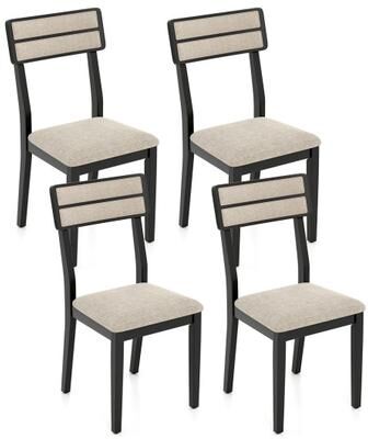 Costway Modern Dining Chairs Set of 4 with Tilt Backrest for Dining Room-Black