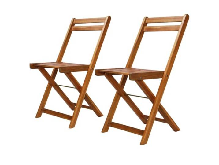 HPUYRFG Bistrostuhl Set 2 STK Massivholz Akazie Klappbar Wetterbeständig, Fußstütze, platzsparend klappbar, einfache Montage, 110 kg belastbar