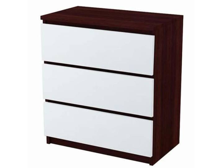 Commode de 3 tiroirs wenge blanc de rangement