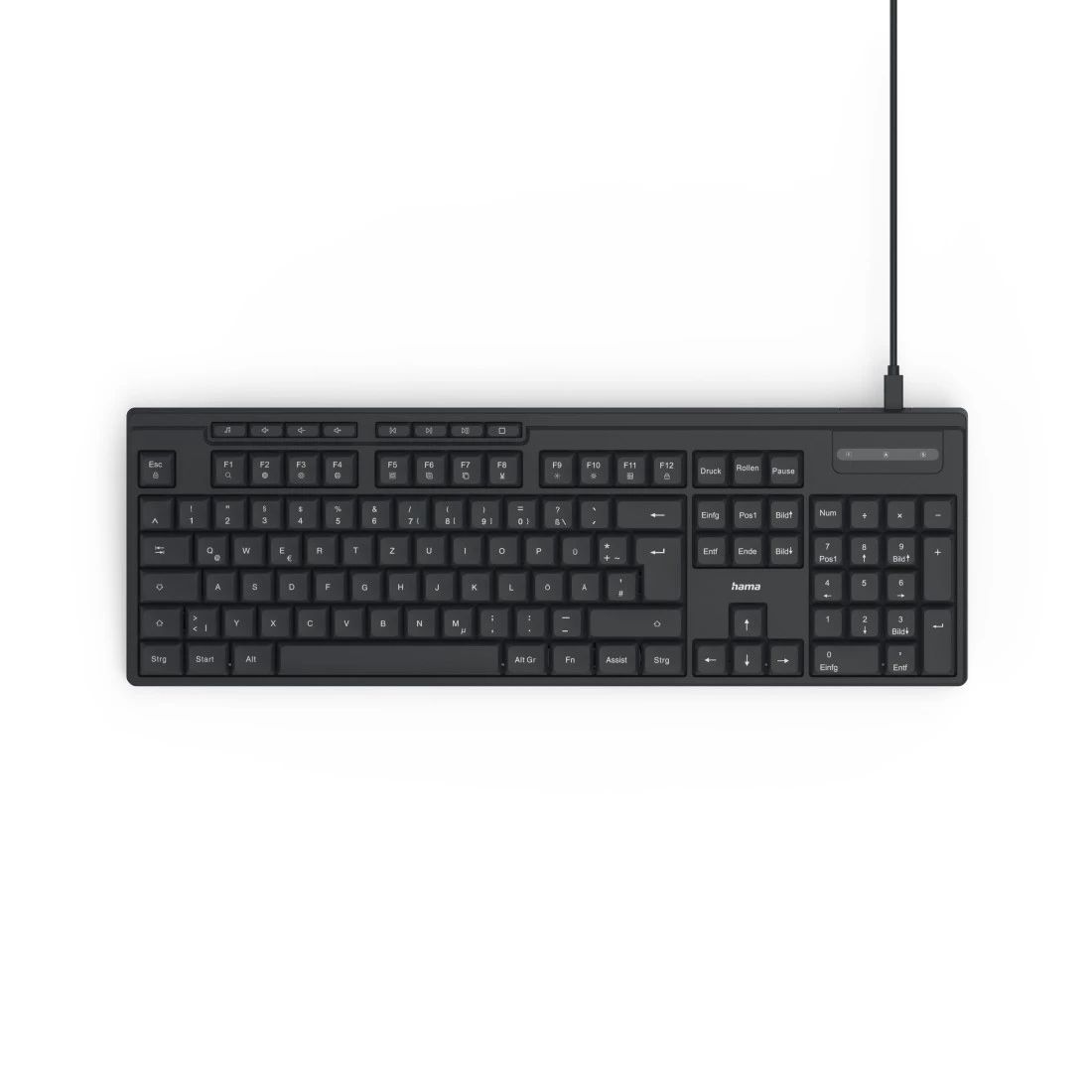 Hama Heimbüro Tastatur QWERTZ USB 173052 CK-200 (Schwarz) 00173052