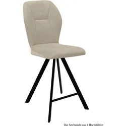 THEKENSTUHL drehbar (4er-Set) Diantha 51x109x60 Schwarz/Natur