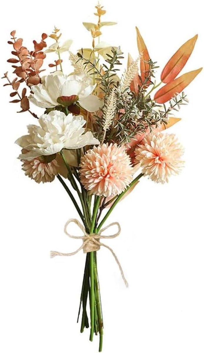Roze kunstbloemen boeket van zijden hortensia voor decoratie