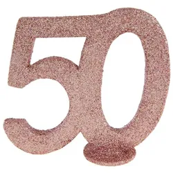50. Geburtstag roségold glitzer Tischdekoration 11x 10 cm Zahl 50