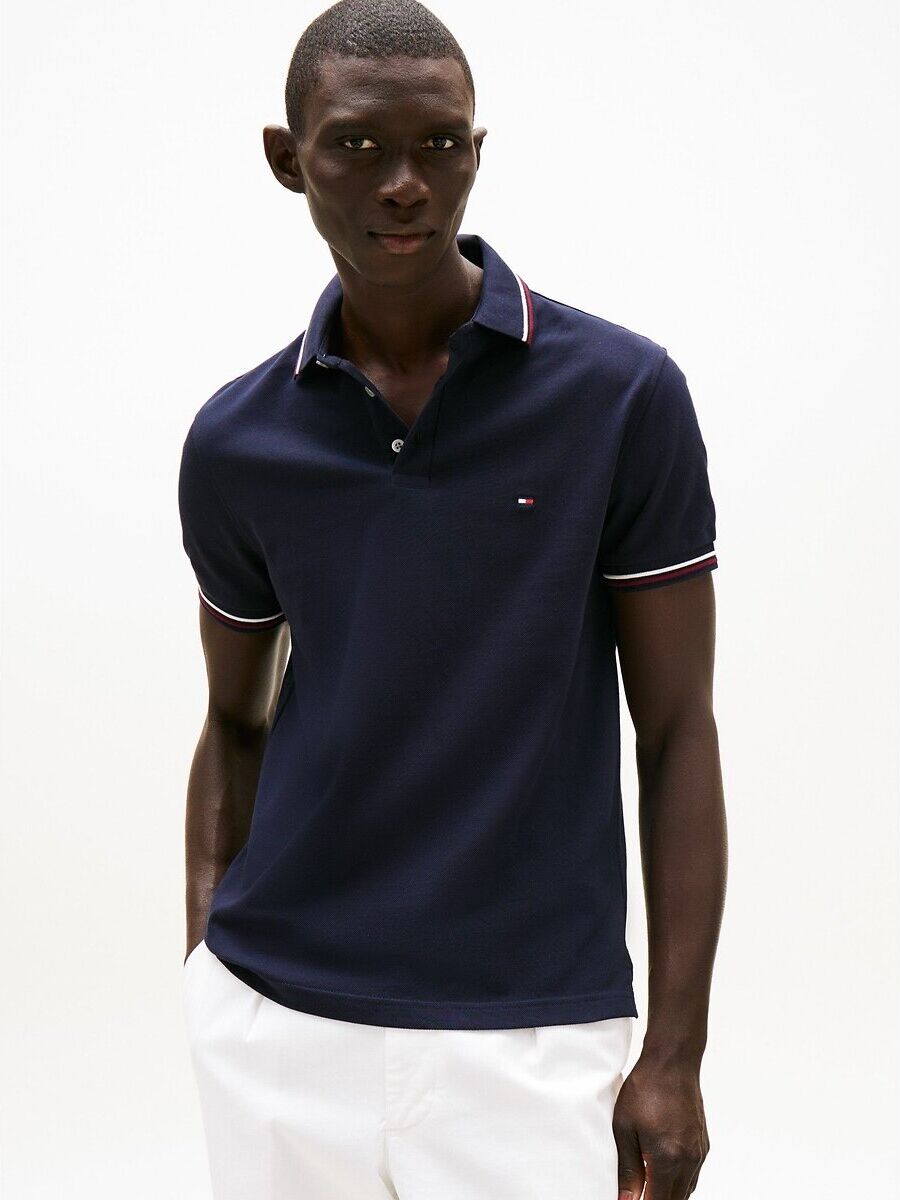 TOMMY HILFIGER Polo ajusté à liserés