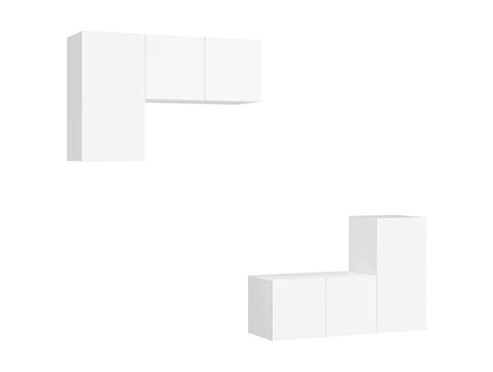 LMTYOENFG 4-TLG TV-Schrank Set Wandmontage Weiß Holzwerkstoff Platzsparende Wandboards für Wohnzimmer und Schlafzimmer mit viel Stauraum für geordnete Medien und Dekoration.