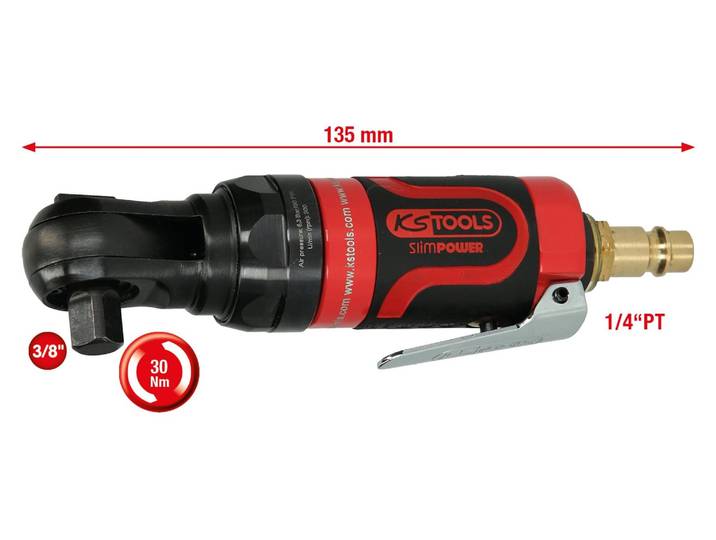 KS TOOLS 3/8\ SlimPOWER Mini-cliquet de commutation à air comprimé 30 Nm - 515.5510