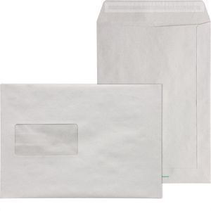 ÖKI Versandtaschen natur, 41107, grau, C5, mit Fenster, haftklebend, aus Papier, 500 Stück
