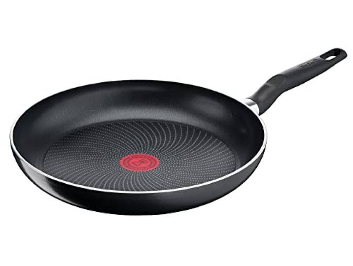 Tefal C26706 Start'Easy Bratpfanne 28 cm Aluminium Titanium-Antihaftversiegelung Thermo-Signal-Technologie Thermo-Fusion-Boden für alle Herdarten Inklusive Induktion Schwarz